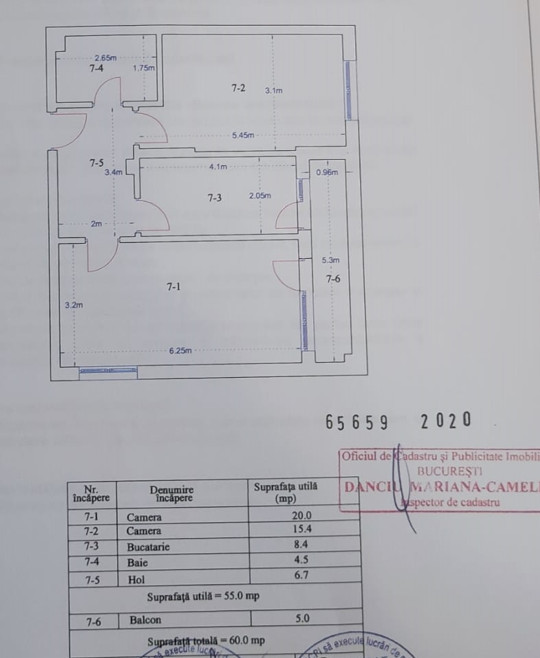 Vanzare 2 camere, Pallady, Industriilor, Trapezului, 60 mp, bloc 2020